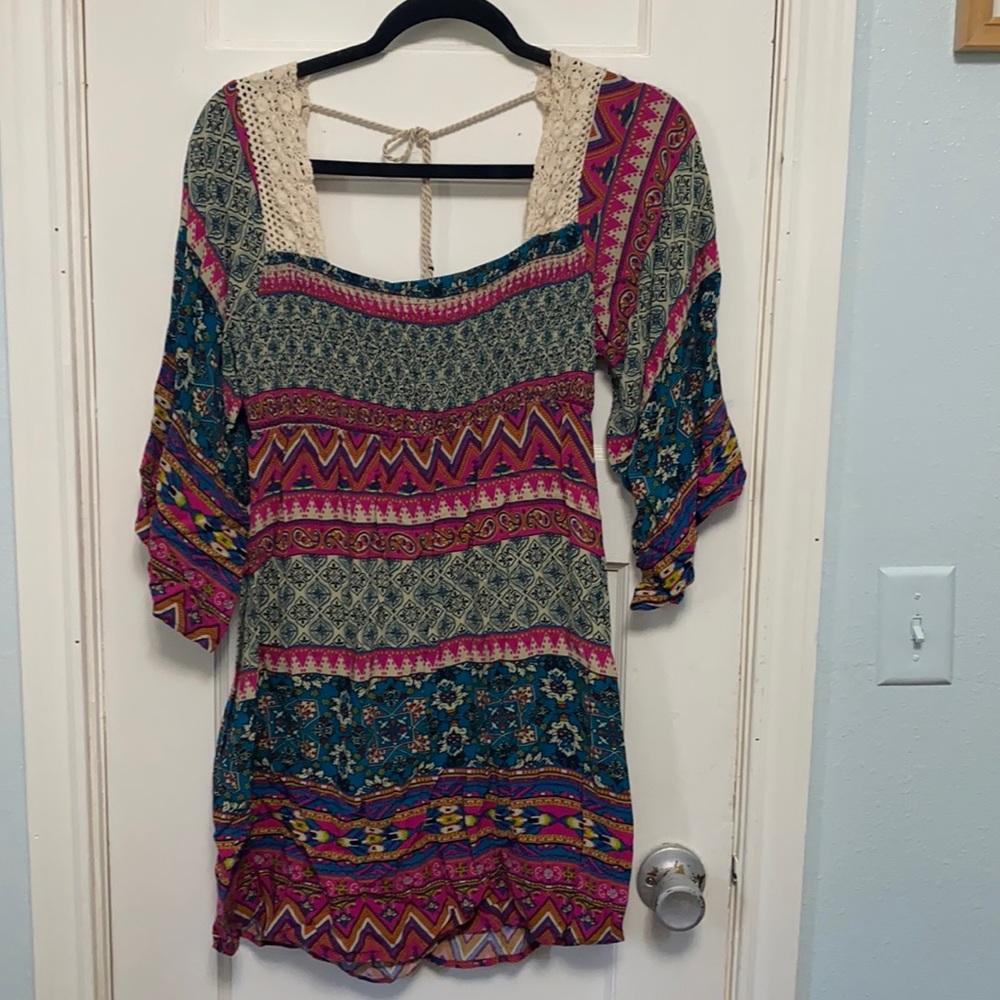 Flying Tomato Mini dress with crochet design